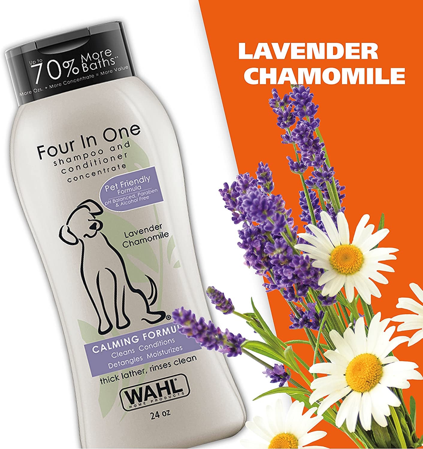 USA 4-In-1 Calming Pet Shampoo for Dogs – Cleans, Conditions, Detangles, & Moisturizes with Lavender Chamomile - Pet Friendly Formula - 24 Oz 