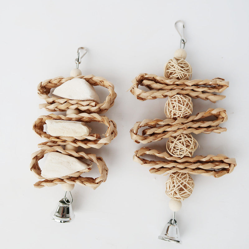 Straw Woven Fruit Toy Parrot Supplies Bird Toys