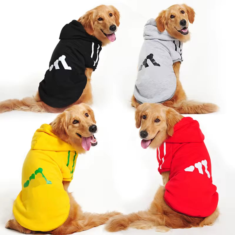 S-5XL Dog Hoodies for Large Breed Dogs Fleece Pullover Sweatshirt Pet Clothes with Hat Casual Sports Hoodies Pitbull