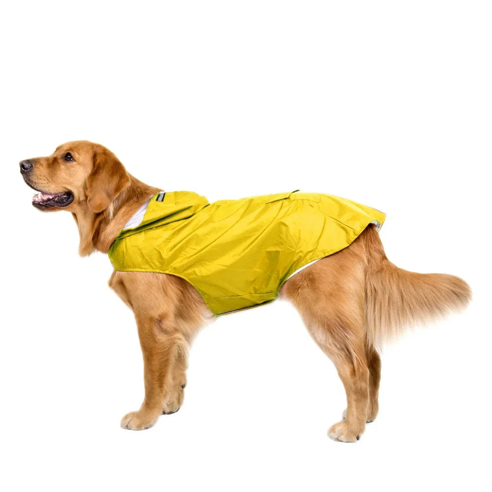 Dog Raincoat Waterproof Hoodie Jacket Rain Poncho Pet Rainwear Clothes with Reflective Stripe Outdoor Dogs Raincoat Accessories