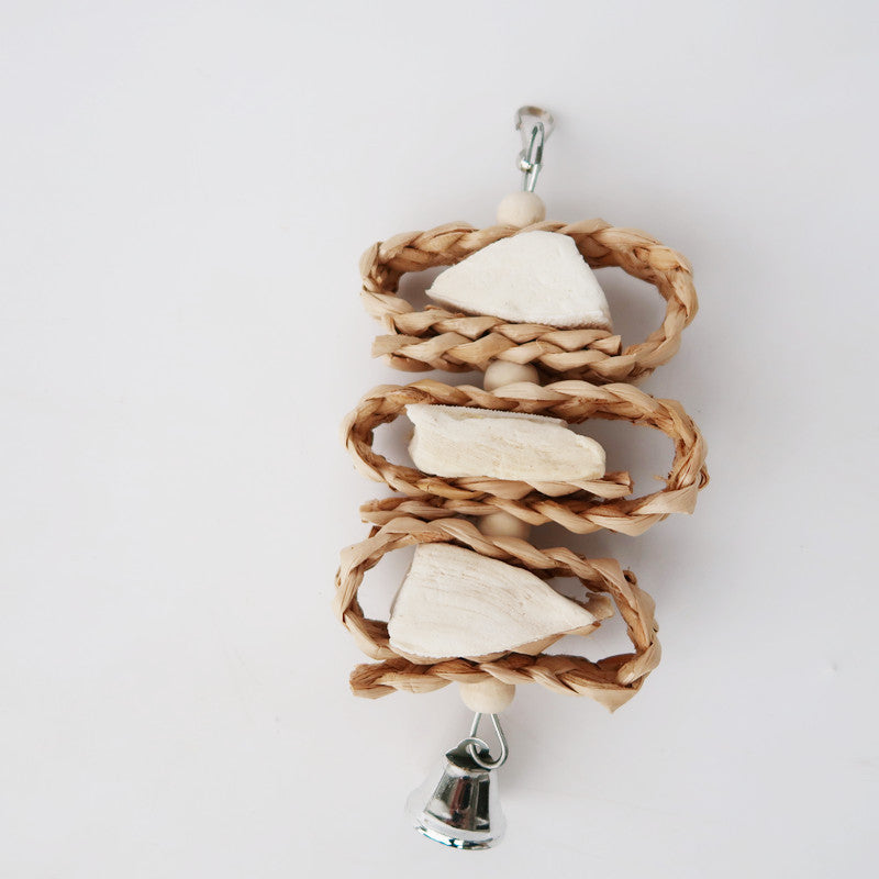 Straw Woven Fruit Toy Parrot Supplies Bird Toys