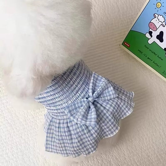 Luxury Dog Dress Summer Puppy Clothes Dog Suspender Skirt Pet Bow Striped Vest Chihuahua Bichon Kitten Pet Clothing Dog Apparel