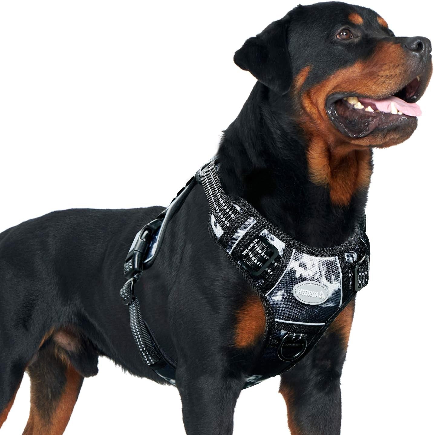 Tactical Dog Harness for Small, Medium, & Large Dogs|Adjustable Pet Harness Reflective K9 Working Training Easy Control Pet Vest Military Service Dog Harnesses (L, Black Ink)