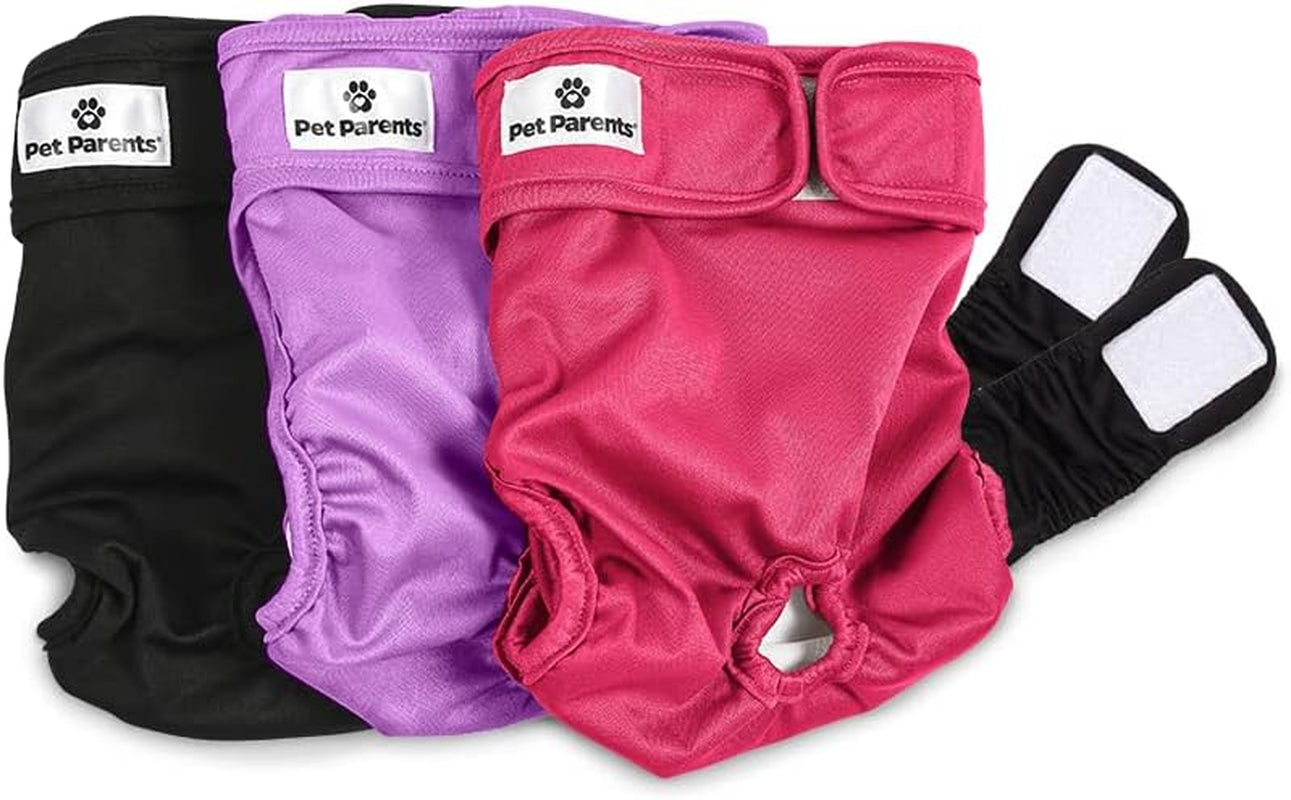 Premium Washable Dog Diapers & Extendrs, (3Pack) of Female Dog Diapers, Color: Princess, Size: Extra Small Dog Diapers Female