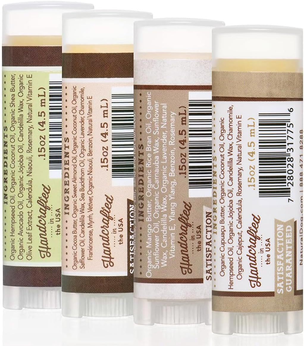 Powerhouse Bundle, Includes 5 Healing Balms That Relieve Skin Irritations, Cracked Paws and Dry Noses, Organic, All Natural Ingredients, 0.15Oz Trial Sticks