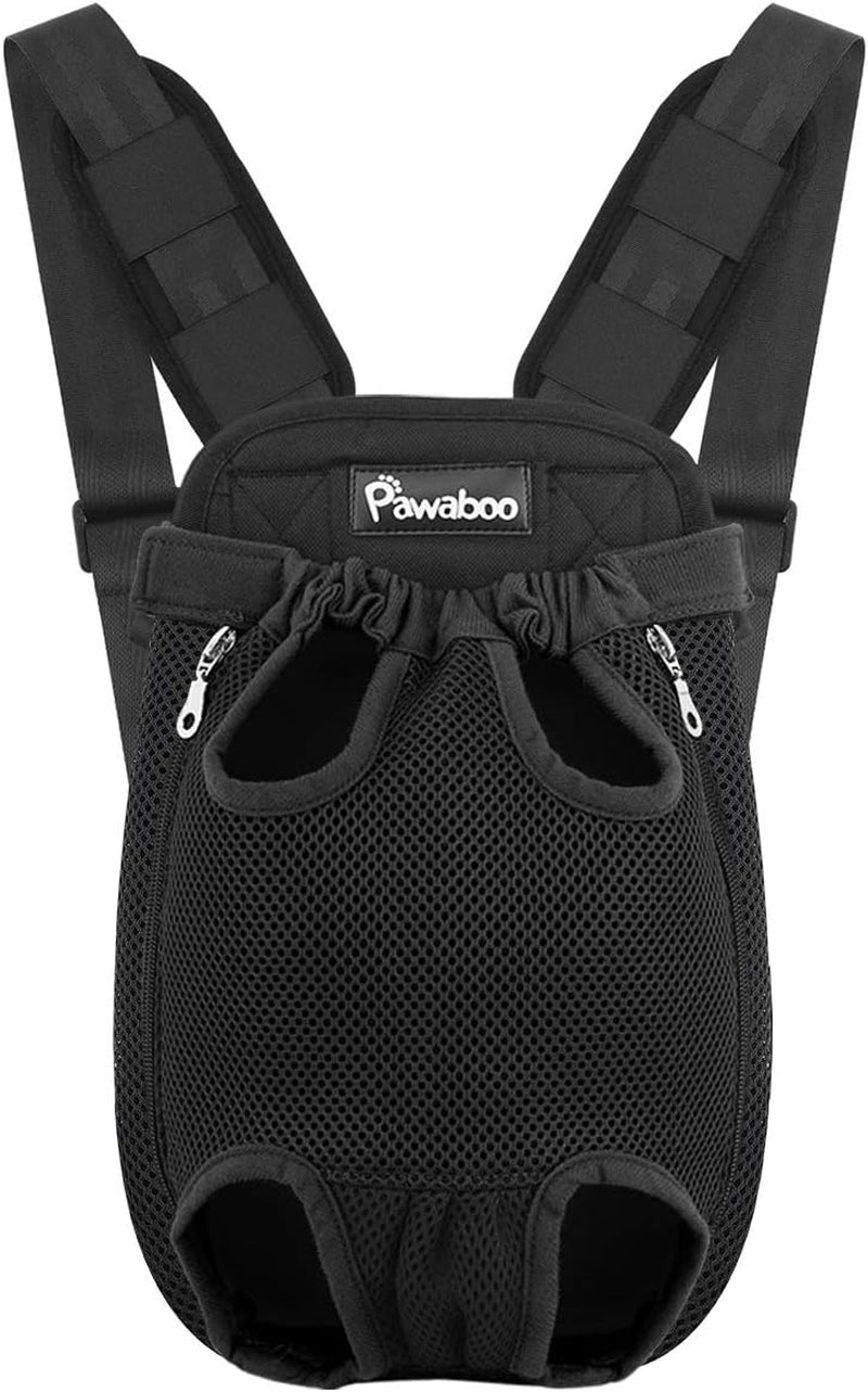 Pet Carrier Backpack, Adjustable Pet Front Cat Dog Carrier Backpack Travel Bag, Legs Out, Easy-Fit for Traveling Hiking Camping for Small Medium Dogs Cats Puppies, Medium, Black