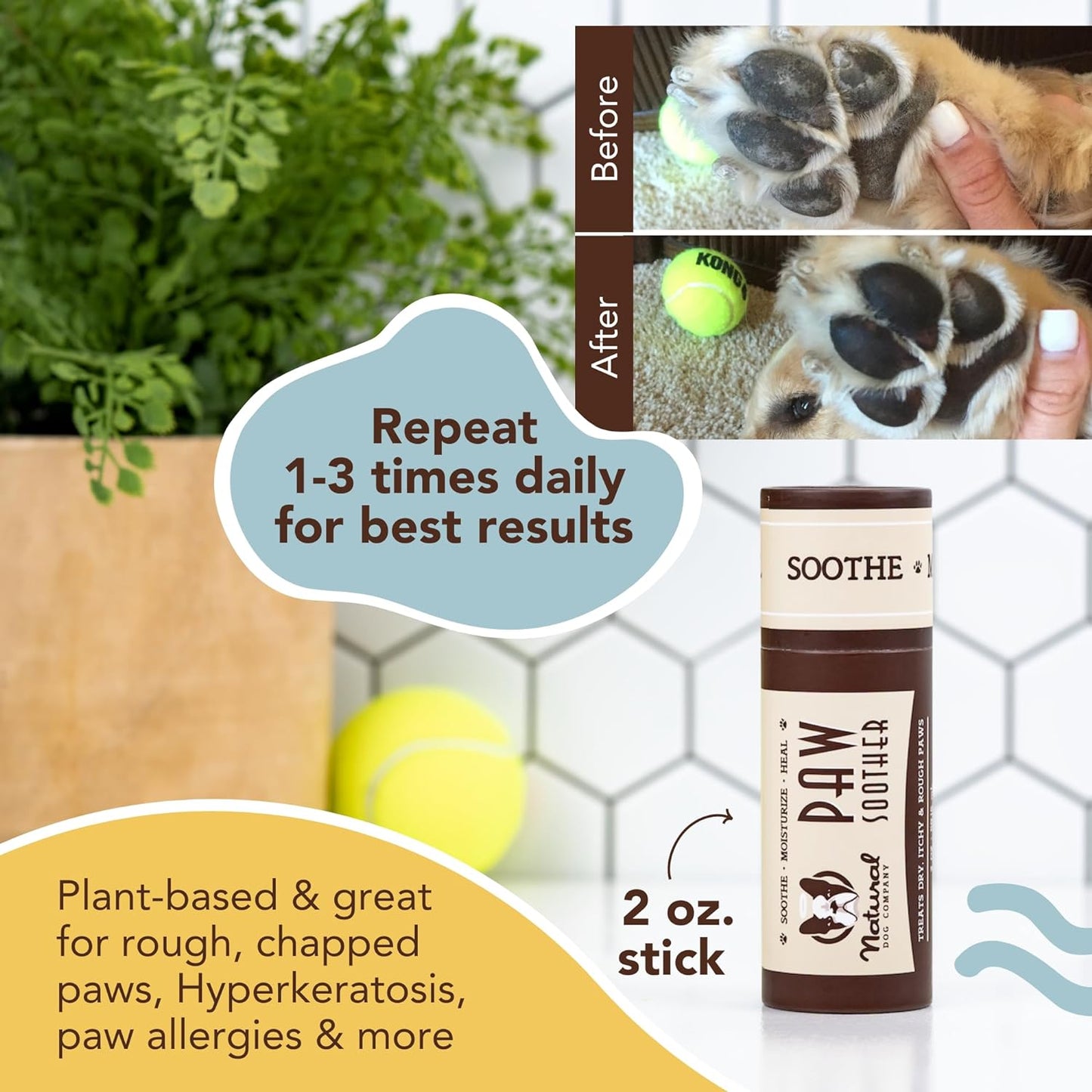 Powerhouse Bundle, Includes 5 Healing Balms That Relieve Skin Irritations, Cracked Paws and Dry Noses, Organic, All Natural Ingredients, 0.15Oz Trial Sticks