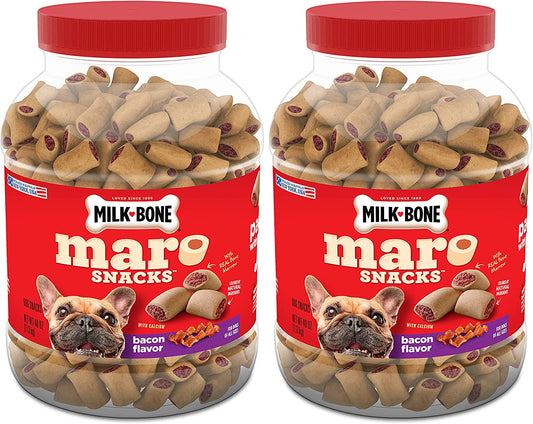 Marosnacks Dog Treats, Bacon, 40 Ounce (Pack of 2) with Real Bone Marrow and Calcium