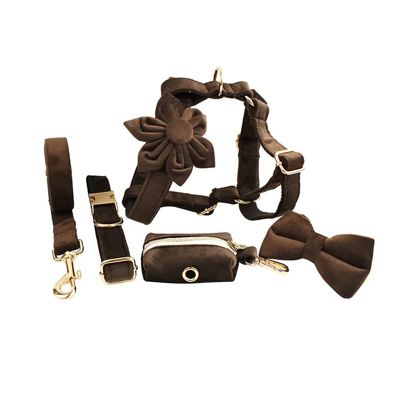 Velvet Fabric Dog Collar for Pets