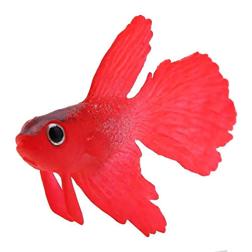 Artificial Silicone Small Fish Aquarium Decoration Plastic Swimming Gold Fish Fish Ornaments Lifelike Fake Fish (Red Betta Fish)