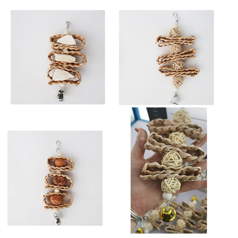 Straw Woven Fruit Toy Parrot Supplies Bird Toys