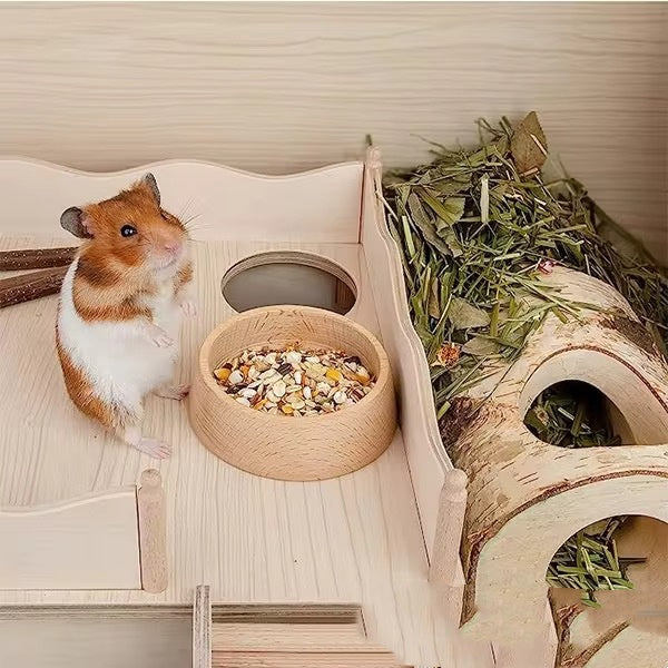 Beech Hamster Food Basin Hamster Supplies Cute Feeding Bowl