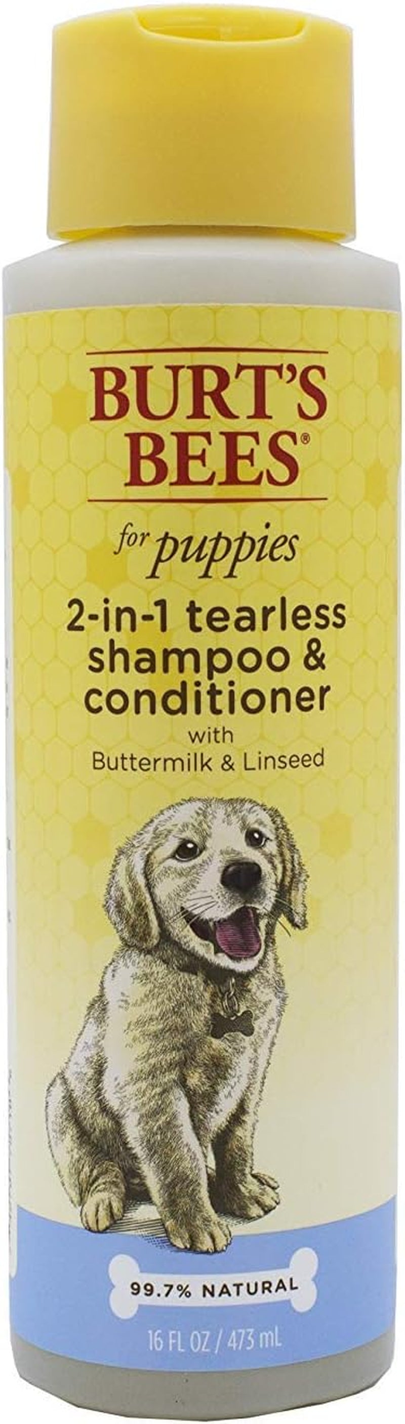 Tearless Puppy Shampoo - Naturally Derived Puppy Wash with Buttermilk & Linseed Oil - Safe Natural Dog Shampoo and Conditioner - Gentle Dog Shampoo for All Dogs - 16 Oz