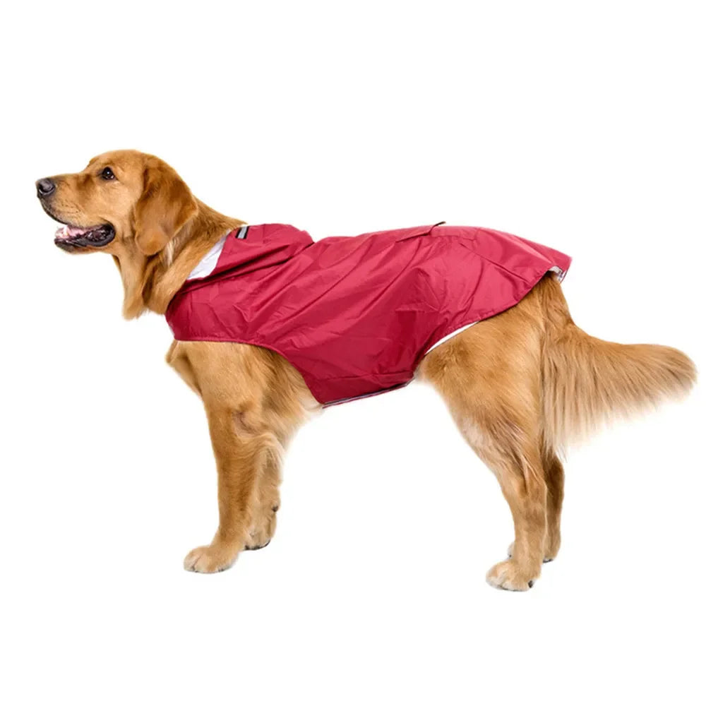 Dog Raincoat Waterproof Hoodie Jacket Rain Poncho Pet Rainwear Clothes with Reflective Stripe Outdoor Dogs Raincoat Accessories