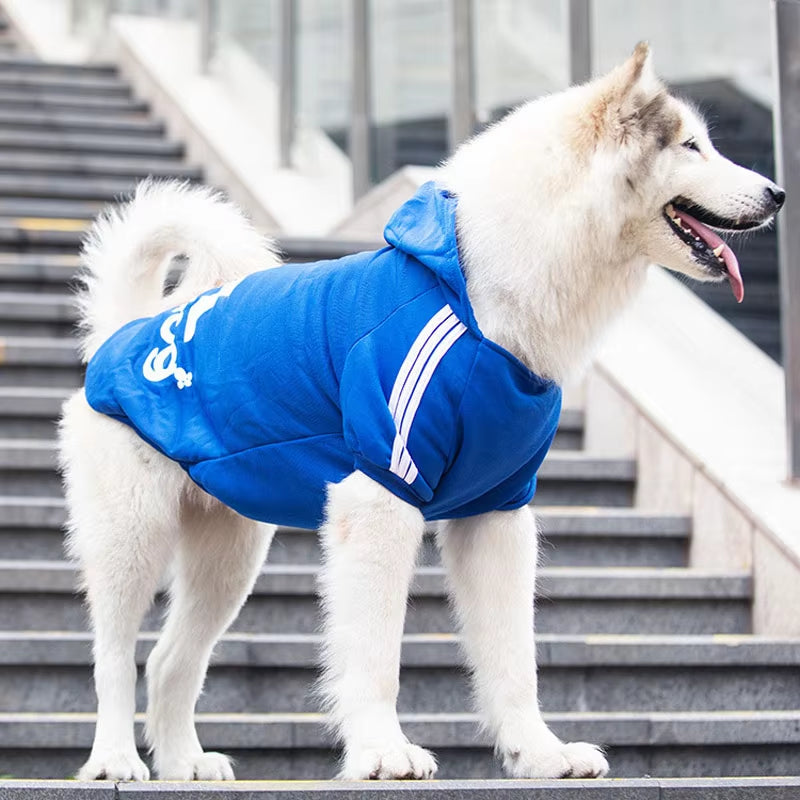 S-5XL Dog Hoodies for Large Breed Dogs Fleece Pullover Sweatshirt Pet Clothes with Hat Casual Sports Hoodies Pitbull