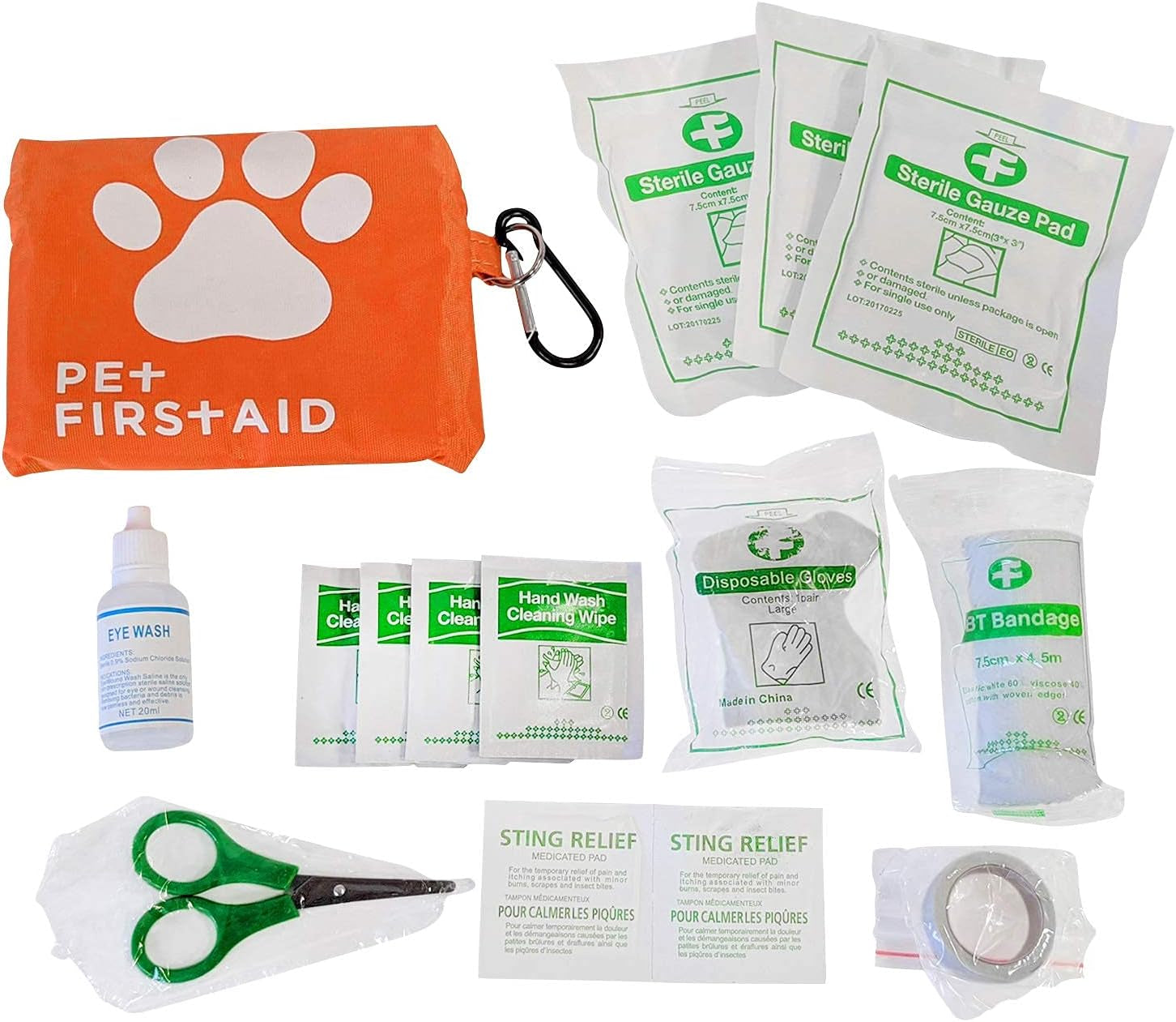 Dog First Aid Kit | 19 Piece Pet Emergency Travel Kit 