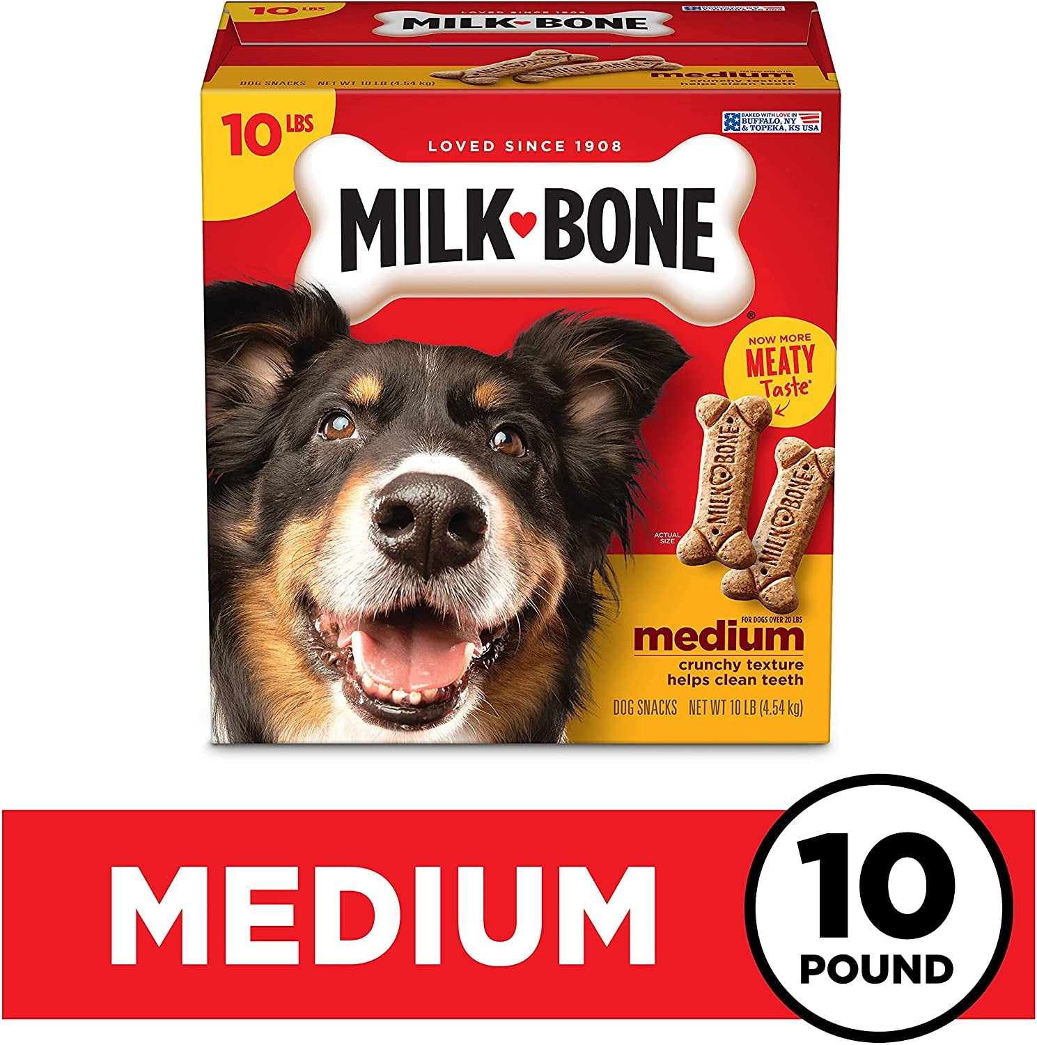 Original Dog Treats for Medium Dogs, 10 Pound, Crunchy Biscuit Helps Clean Teeth