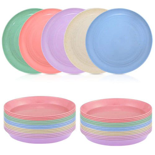 30 Pcs Whisker Fatigue Relief Cat Bowl 6 Inch Wheat Straw Shallow Cat Food Dish Cat Food and Water Dish Set Pet Feeder for Small Cat Supplies（Multicolor）